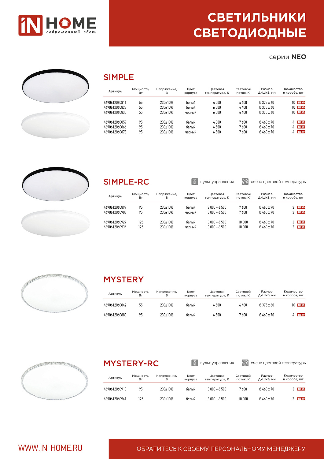 Светильники светодиодные серии NEO