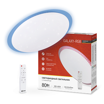 Светильник светодиодный COMFORT GALAXY-RGB 80Вт 230В 3000-6500K 6000Лм 600x85мм с пультом ДУ IN HOME, Светильники декоративные светодиодные	